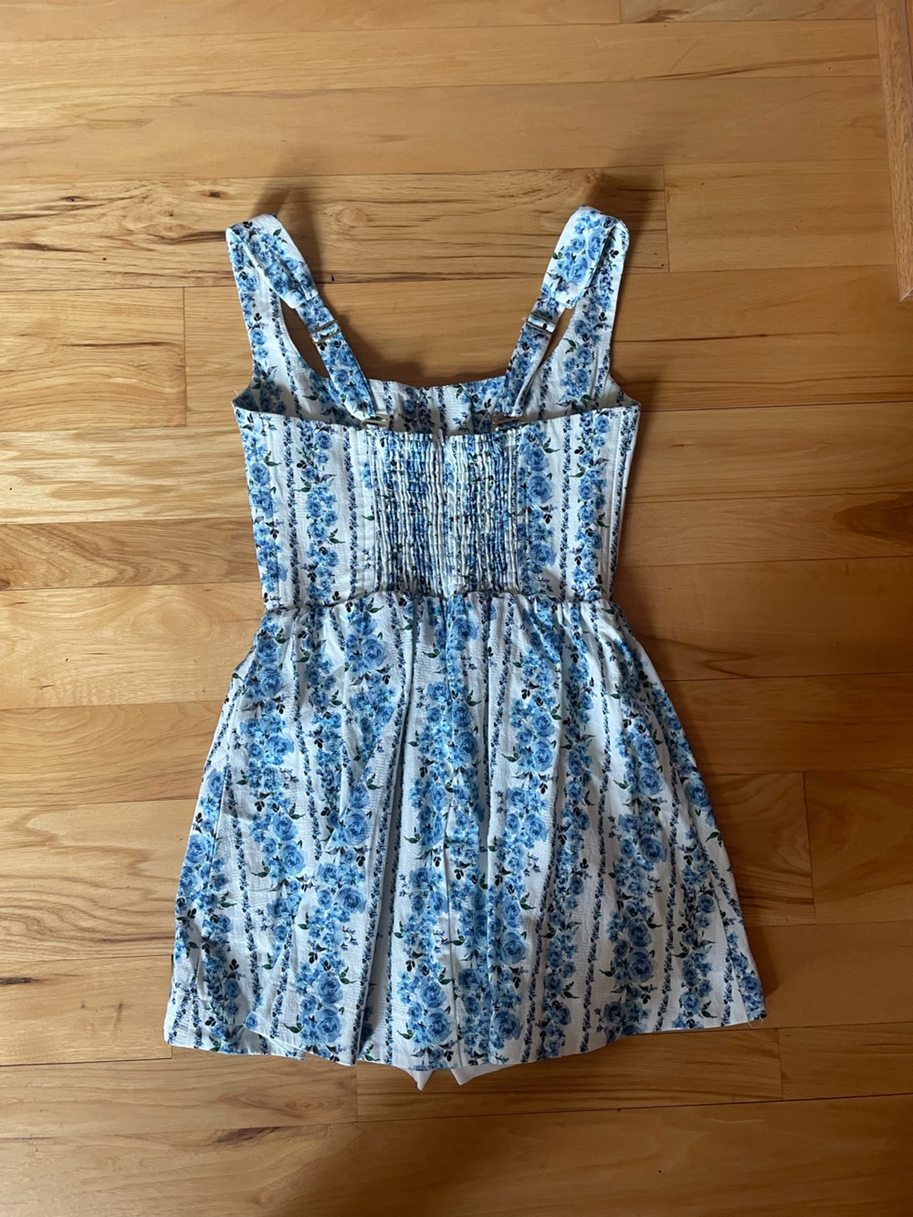 Show Me Your MuMu White Dress with Blue Floral Print - Picture 3 of 4